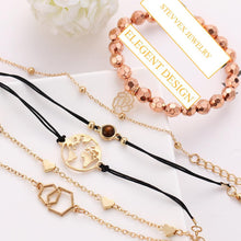 Load image into Gallery viewer, Boho Rose Map Bracelets & Bangles for Women Bohemian Round Charm Bracelet Set Fashion Multilayer Accessories Luxury Jewelry