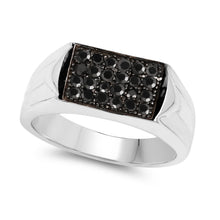 Load image into Gallery viewer, 0.42 Carat Genuine Black Diamond .925 Sterling Silver Ring