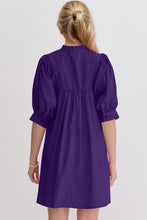 Load image into Gallery viewer, Pink Puff Sleeve Mini Dress Casual and Feminine Dress for Women Simple Classic Summer Dress