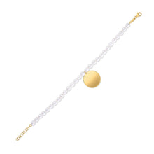 Load image into Gallery viewer, 14k Yellow Gold Pearl Tag Charm Bracelet
