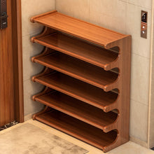 Load image into Gallery viewer, Bamboo Shoe Rack Organizer – 5 or 6 Tier, Space-Saving Storage