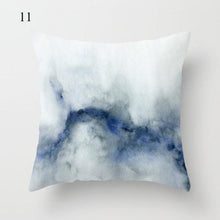 Load image into Gallery viewer, 1pc Blue Geometric Landscape Pillowcase Waist Throw Cushion Cover Sofa Printed Navy Blue Throw Pillow Covers Sea Texture Cushion Cover Elegant Decor Square Pillows Covers Car Home Decor 45x45CM