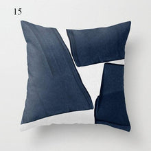 Load image into Gallery viewer, 1pc Blue Geometric Landscape Pillowcase Waist Throw Cushion Cover Sofa Printed Navy Blue Throw Pillow Covers Sea Texture Cushion Cover Elegant Decor Square Pillows Covers Car Home Decor 45x45CM