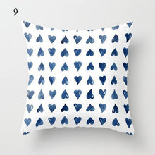 Load image into Gallery viewer, 1pc Blue Geometric Landscape Pillowcase Waist Throw Cushion Cover Sofa Printed Navy Blue Throw Pillow Covers Sea Texture Cushion Cover Elegant Decor Square Pillows Covers Car Home Decor 45x45CM