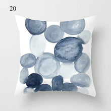 Load image into Gallery viewer, 1pc Blue Geometric Landscape Pillowcase Waist Throw Cushion Cover Sofa Printed Navy Blue Throw Pillow Covers Sea Texture Cushion Cover Elegant Decor Square Pillows Covers Car Home Decor 45x45CM