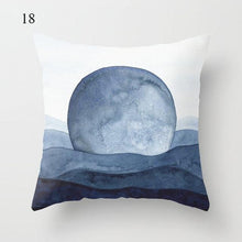 Load image into Gallery viewer, 1pc Blue Geometric Landscape Pillowcase Waist Throw Cushion Cover Sofa Printed Navy Blue Throw Pillow Covers Sea Texture Cushion Cover Elegant Decor Square Pillows Covers Car Home Decor 45x45CM