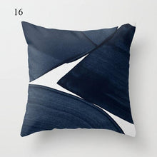 Load image into Gallery viewer, 1pc Blue Geometric Landscape Pillowcase Waist Throw Cushion Cover Sofa Printed Navy Blue Throw Pillow Covers Sea Texture Cushion Cover Elegant Decor Square Pillows Covers Car Home Decor 45x45CM