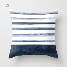 Load image into Gallery viewer, 1pc Blue Geometric Landscape Pillowcase Waist Throw Cushion Cover Sofa Printed Navy Blue Throw Pillow Covers Sea Texture Cushion Cover Elegant Decor Square Pillows Covers Car Home Decor 45x45CM