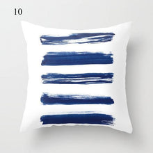 Load image into Gallery viewer, 1pc Blue Geometric Landscape Pillowcase Waist Throw Cushion Cover Sofa Printed Navy Blue Throw Pillow Covers Sea Texture Cushion Cover Elegant Decor Square Pillows Covers Car Home Decor 45x45CM