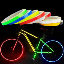 Load image into Gallery viewer, 1PC Car Styling Reflective Stripe Tape Motorcycle Bike Body Rim Wheel Stripe Tape Stickers Decorative Reflective Wheel Rim Stripe Decal Sticker for Motorcycle Wheels Car Cycling Bike Bicycle Night Safety Decoration Stripe Universal Blue Red Yellow