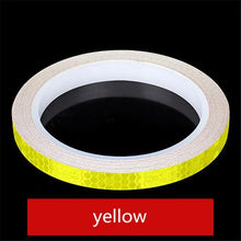 Load image into Gallery viewer, 1PC Car Styling Reflective Stripe Tape Motorcycle Bike Body Rim Wheel Stripe Tape Stickers Decorative Reflective Wheel Rim Stripe Decal Sticker for Motorcycle Wheels Car Cycling Bike Bicycle Night Safety Decoration Stripe Universal Blue Red Yellow
