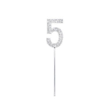 Load image into Gallery viewer, 1Pc Glitter Alloy Rhinestone Number Cake Toppers Pieces Silver Glitter Number Cake Toppers Double Sided Twinkle Happy Birthday Cake Topper Cupcake Toppers For Wedding Baby Shower Birthday Decoration Wedding Gold Silver Digital Cakes Dessert Decor