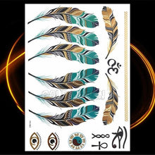 Load image into Gallery viewer, 1PC Gold Chain Bracelet Tattoo Sticker Summer Style Fake Jewelry Temporary Tattoo Waterproof Gold Sliver Glitter Body Face Tattoo For Womens
