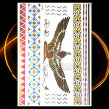Load image into Gallery viewer, 1PC Gold Chain Bracelet Tattoo Sticker Summer Style Fake Jewelry Temporary Tattoo Waterproof Gold Sliver Glitter Body Face Tattoo For Womens