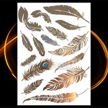 Load image into Gallery viewer, 1PC Gold Chain Bracelet Tattoo Sticker Summer Style Fake Jewelry Temporary Tattoo Waterproof Gold Sliver Glitter Body Face Tattoo For Womens