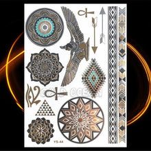 Load image into Gallery viewer, 1PC Gold Chain Bracelet Tattoo Sticker Summer Style Fake Jewelry Temporary Tattoo Waterproof Gold Sliver Glitter Body Face Tattoo For Womens