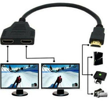 Load image into Gallery viewer, 1PC HDMI Splitter 1080P HDMI Male To Double Female Adapter Cable 1 In 2 Out HDMI Converter HDMI Splitter Adapter Cable For HDTV HD LED LCD
