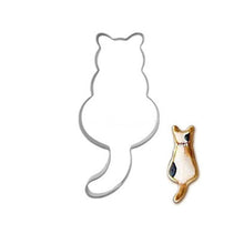 Load image into Gallery viewer, 1PC Kitchen Cookie Cutter Cat Shaped Aluminium Mold Sugarcraft Cake Cookies Pastry Baking Cutter Mould Cake Decorating Tools Cute Cat Cookie Cutter Mold Cookie Stamp Perfect For Baking Treats Cookies And Crafts