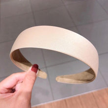 Load image into Gallery viewer, 1PC Plastic Fashion Canvas Wide Headband Hair Band Headwear Bezel Hair Accessories For Woman Satin Covered Resin Hairbands Gorgeous Hair Accessories For Women