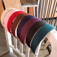 Load image into Gallery viewer, 1PC Plastic Fashion Canvas Wide Headband Hair Band Headwear Bezel Hair Accessories For Woman Satin Covered Resin Hairbands Gorgeous Hair Accessories For Women