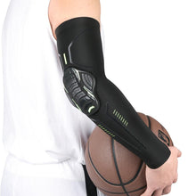 Load image into Gallery viewer, 1PC Sport Black Arm Guard Compression Sleeves Sports Fitness Elastic Elbow Protective Pad Outdoor Basketball Football Sleeves For UV Summer Sun Protection Men Athletic Arm Cover