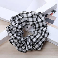 Load image into Gallery viewer, 1PC Vintage Scrunchie Stretch Headband Dot Plaid Scrunchies Women Elastic Hair Bands Girls Hair Ties Striped Ponytail Holder Accessories for Women