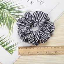 Load image into Gallery viewer, 1PC Vintage Scrunchie Stretch Headband Dot Plaid Scrunchies Women Elastic Hair Bands Girls Hair Ties Striped Ponytail Holder Accessories for Women