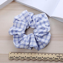 Load image into Gallery viewer, 1PC Vintage Scrunchie Stretch Headband Dot Plaid Scrunchies Women Elastic Hair Bands Girls Hair Ties Striped Ponytail Holder Accessories for Women