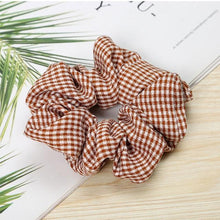 Load image into Gallery viewer, 1PC Vintage Scrunchie Stretch Headband Dot Plaid Scrunchies Women Elastic Hair Bands Girls Hair Ties Striped Ponytail Holder Accessories for Women