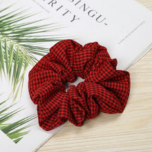 Load image into Gallery viewer, 1PC Vintage Scrunchie Stretch Headband Dot Plaid Scrunchies Women Elastic Hair Bands Girls Hair Ties Striped Ponytail Holder Accessories for Women