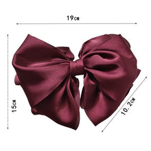 Load image into Gallery viewer, 1PC Winter Velvet Bowknot Hair Clips Hand Tie Large Pigtail Bows Hairpin For Women Girls Satin Temperament Elegant Fashion Hairgrips Accessories For Party