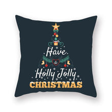 Load image into Gallery viewer, 1Pcs Blue Christmas Tree Deer Santa Claus Pattern Polyester Cushion Cover Merry Christmas Throw Cushion Covers Tree Reindeer Star Pillow Case For Party Home Decoration Decorative Sofa Home Decor Pillowcover 45x45cm