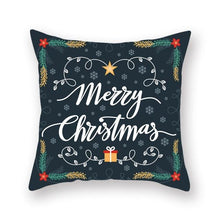 Load image into Gallery viewer, 1Pcs Blue Christmas Tree Deer Santa Claus Pattern Polyester Cushion Cover Merry Christmas Throw Cushion Covers Tree Reindeer Star Pillow Case For Party Home Decoration Decorative Sofa Home Decor Pillowcover 45x45cm