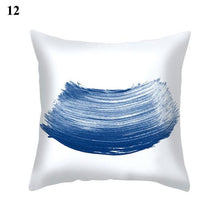 Load image into Gallery viewer, 1Pcs Blue Pattern Cushion Cover Polyester Pillowcase Decorative Navy Blue White Pillow Covers Pillow Case Blue Home Bedroom Sofa Decor Pillow Cover