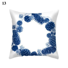 Load image into Gallery viewer, 1Pcs Blue Pattern Cushion Cover Polyester Pillowcase Decorative Navy Blue White Pillow Covers Pillow Case Blue Home Bedroom Sofa Decor Pillow Cover