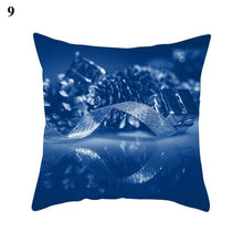 Load image into Gallery viewer, 1Pcs Blue Pattern Cushion Cover Polyester Pillowcase Decorative Navy Blue White Pillow Covers Pillow Case Blue Home Bedroom Sofa Decor Pillow Cover