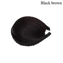 Load image into Gallery viewer, 1pcs Braided Hairband Synthetic Bangs Heat Resistant Bangs Hair Extensions for Women Girls Blunt Bangs Fake Fringe Hairpieces Natural Flat Neat Bangs With Temples For Women One Piece Hairpiece