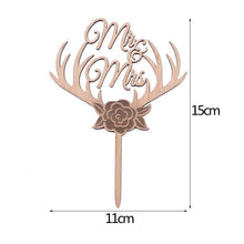 Load image into Gallery viewer, 1Pcs Hollow Letter Love Just Married Mr & Mrs Cake Topper Mr and Mrs Cake Toppers Wooden Wedding Cake Topper Party Cake Decoration Mr And Mrs Cake Topper Bride and Groom Wooden Wedding Cake Topper For Wedding Party Supplies