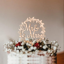 Load image into Gallery viewer, 1Pcs Hollow Letter Love Just Married Mr & Mrs Cake Topper Mr and Mrs Cake Toppers Wooden Wedding Cake Topper Party Cake Decoration Mr And Mrs Cake Topper Bride and Groom Wooden Wedding Cake Topper For Wedding Party Supplies