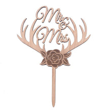 Load image into Gallery viewer, 1Pcs Hollow Letter Love Just Married Mr & Mrs Cake Topper Mr and Mrs Cake Toppers Wooden Wedding Cake Topper Party Cake Decoration Mr And Mrs Cake Topper Bride and Groom Wooden Wedding Cake Topper For Wedding Party Supplies