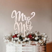 Load image into Gallery viewer, 1Pcs Hollow Letter Love Just Married Mr & Mrs Cake Topper Mr and Mrs Cake Toppers Wooden Wedding Cake Topper Party Cake Decoration Mr And Mrs Cake Topper Bride and Groom Wooden Wedding Cake Topper For Wedding Party Supplies