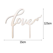 Load image into Gallery viewer, 1Pcs Hollow Letter Love Just Married Mr & Mrs Cake Topper Mr and Mrs Cake Toppers Wooden Wedding Cake Topper Party Cake Decoration Mr And Mrs Cake Topper Bride and Groom Wooden Wedding Cake Topper For Wedding Party Supplies