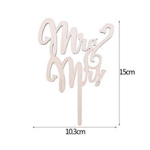 Load image into Gallery viewer, 1Pcs Hollow Letter Love Just Married Mr & Mrs Cake Topper Mr and Mrs Cake Toppers Wooden Wedding Cake Topper Party Cake Decoration Mr And Mrs Cake Topper Bride and Groom Wooden Wedding Cake Topper For Wedding Party Supplies