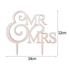 Load image into Gallery viewer, 1Pcs Hollow Letter Love Just Married Mr & Mrs Cake Topper Mr and Mrs Cake Toppers Wooden Wedding Cake Topper Party Cake Decoration Mr And Mrs Cake Topper Bride and Groom Wooden Wedding Cake Topper For Wedding Party Supplies
