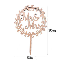 Load image into Gallery viewer, 1Pcs Hollow Letter Love Just Married Mr & Mrs Cake Topper Mr and Mrs Cake Toppers Wooden Wedding Cake Topper Party Cake Decoration Mr And Mrs Cake Topper Bride and Groom Wooden Wedding Cake Topper For Wedding Party Supplies