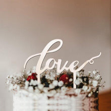 Load image into Gallery viewer, 1Pcs Hollow Letter Love Just Married Mr & Mrs Cake Topper Mr and Mrs Cake Toppers Wooden Wedding Cake Topper Party Cake Decoration Mr And Mrs Cake Topper Bride and Groom Wooden Wedding Cake Topper For Wedding Party Supplies