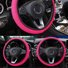 Load image into Gallery viewer, 1Pcs Ice Silk Steering Wheel Cover Non-Slip Car Wheel Cover Protector Breathable Microfiber Universal For Leather Viscose, Breathable, Anti-Slip Steering Wheel Cover Wear-resistant Anti-slip Car Accessories Black Red Rose Gray Beige Purple