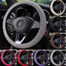 Load image into Gallery viewer, 1Pcs Ice Silk Steering Wheel Cover Non-Slip Car Wheel Cover Protector Breathable Microfiber Universal For Leather Viscose, Breathable, Anti-Slip Steering Wheel Cover Wear-resistant Anti-slip Car Accessories Black Red Rose Gray Beige Purple