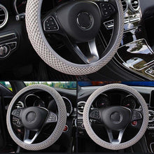 Load image into Gallery viewer, 1Pcs Ice Silk Steering Wheel Cover Non-Slip Car Wheel Cover Protector Breathable Microfiber Universal For Leather Viscose, Breathable, Anti-Slip Steering Wheel Cover Wear-resistant Anti-slip Car Accessories Black Red Rose Gray Beige Purple