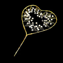 Load image into Gallery viewer, 1Pcs Metal Happy Birthday Cake Topper Artificial flowers Cake Toppers Happy Birthday Cake Topper Metal And Acrylic Cake Decoration With Pink Artificial Flower Cluster For DIY Baby Shower Birthday Party Decoration Baking Decor